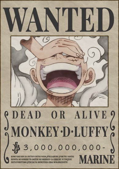 Slika Luffy Wanted from One Piece Poster A3